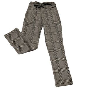 Stylish Plaid Trousers with Bow Tie